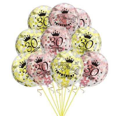 China Wholesale 60 Years Birthday Party Decorations Latex Confetti Balloon Supplies 18 21 30 40 50 for sale