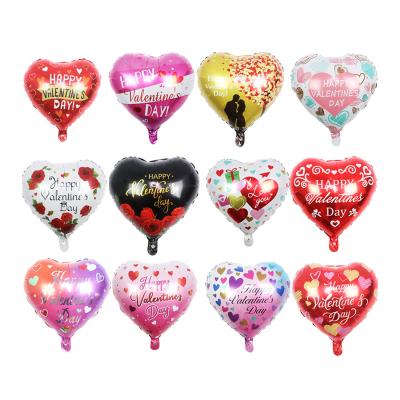 China Party Decoration 18 Inch Valentine's Day Heart Aluminum Foil Helium Balloons For Party Supplies for sale