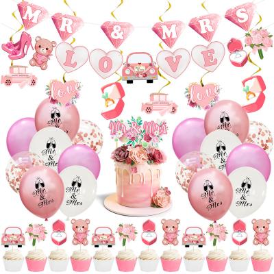 China Diamond Mr and Mrs paper balloon set for wedding party decoration banner cake topper for sale