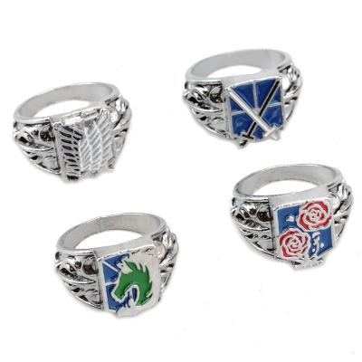 China Other Interesting Japanese Anime Anime Peripherals Ring Attack on Titan Ring Anime Alloy Ring Pajamas for sale