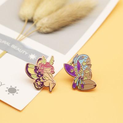 China Fashion Europe Design Cartoon Enamel Unique Hard Cute Butterfly Badge Custom Lapel Pin Brooches for sale