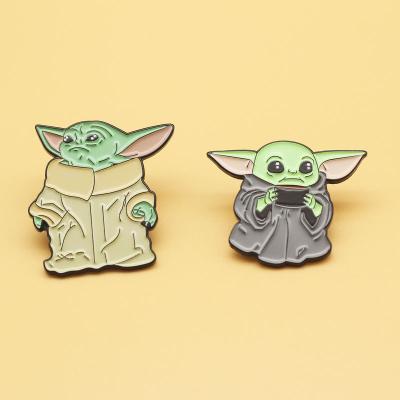 China Custom Baby Yoda Enamel Pin Cartoon Cute Lapel Pin Brooches From Europe for sale