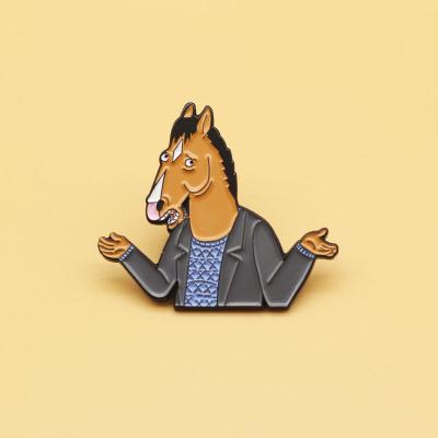 China Custom Europe BoJack Rider Anime Enamel Pin Cartoon Cute Lapel Pin Brooches for sale