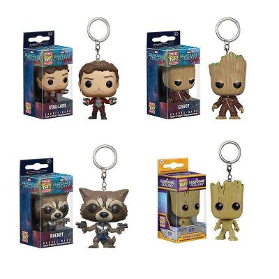 China Wholesale Baby Groot PVC Key Chain Decoration/Gift/Pot Jue Rocket Raccoon Tree Man Flower Pop Star Souvenir for sale