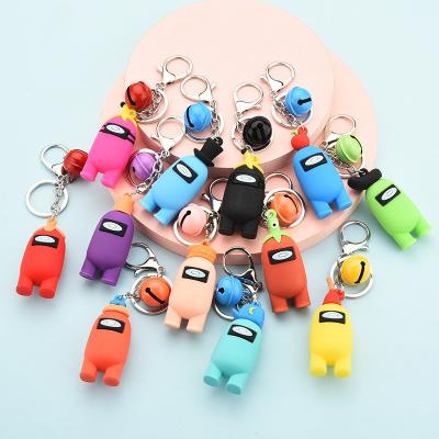 China Hot Europe Game Among Us Game Figure Decoration 3D PVC Plastic Rubber Key Chain for sale