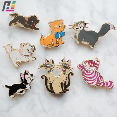 China Europe Different Cartoon Cat Designed Metal Badges Hard Enamel Lapel Pins for sale