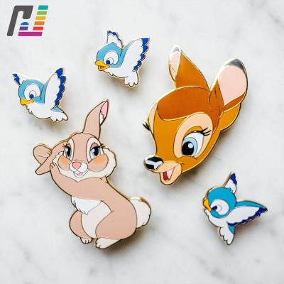 China Europe Fashion Free Designed Deer Shapes Lapel Enamel Cartoon Metal Pin Badge for sale