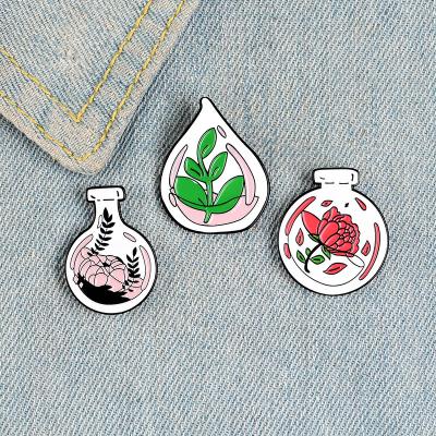 China Europe Potted Plants Enamel Pin Shirt Lapel Backpack Badges Flower Jewelry Lapel Pins Custom Bottles Brooches Clothes for sale