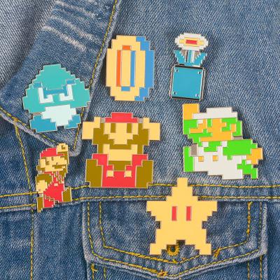 China Cute Europe Super Cartoon Mario Brothers Game Childhood Memory Lapel Pins Badge Green Red Pin for sale