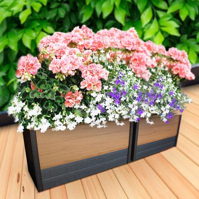 China High Anti-corrosion Customized Outdoor Flower Pot With Legs Outdoor Garden Flower Pot Wooden Plastic Flower Box for sale