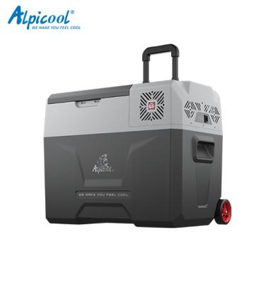 China Alpicool 40L AC/DC Portable Mini Compressor Refrigerator with Handle and Wheels 586*378*475mm for sale