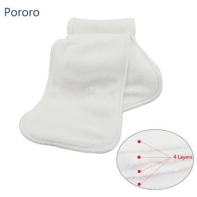 China Wholesale Plain Weave Newborn Pads White Breathable Baby Diapers Insert 4 Layers Bamboofiber Keep Baby Dry Washable Pads for sale