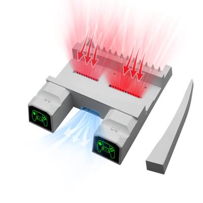 China Multifunctional ABS cooling PS5 stand with controllers 2.5H fast charger, with 10 game slots. for sale