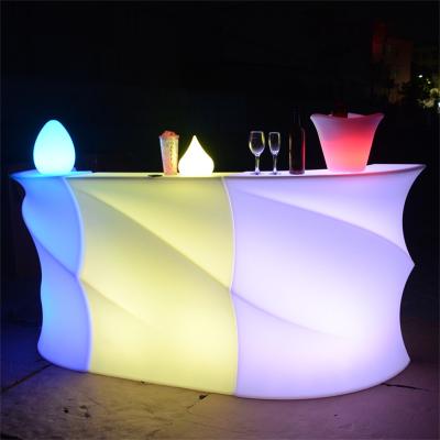 China Modern hot sale garden outdoor patio led bar furniture tables and chairs sofa with lighting led bar counter for sale