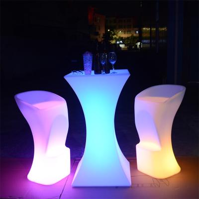 China Modern Multi Color Changing LED Cafe Tea Table Led Chairs Used For Living Room Bar Tables Led Furniture for sale