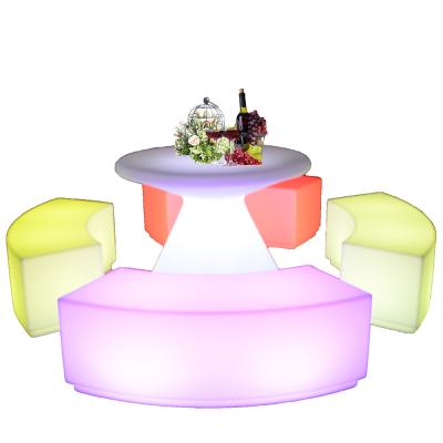 China Modern Home Furniture /Cheap plastic led cocktail table illuminated plastic led cocktail table for sale