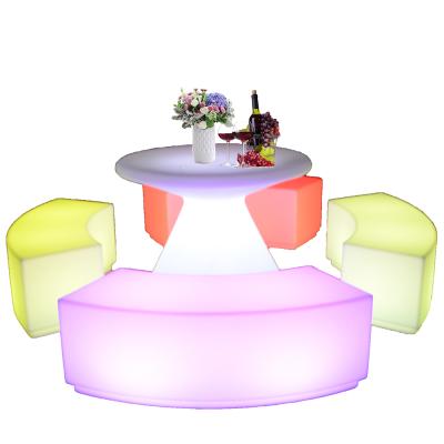 China Modern Outdoor Furniture /Cheap plastic led cocktail table illuminated plastic led cocktail table for sale