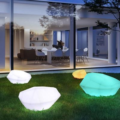 China Garden Beach Event Party Club Bar Pool Solar Glow Led Garden Stone Light Patio /Outdoor Ball Sphere Stone Solar Led Light Lamp for sale