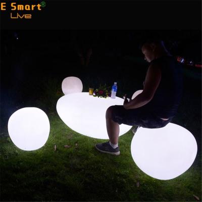 China ColorfRohs LED Pool Light PE Pebble Plastic Rechargeable Stone Light Decorative Waterproof Stone Light for sale