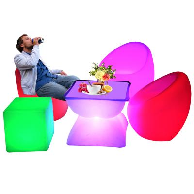 China Modern Led Cube Chairs Led Light Cube Stools Waterproof 40cm Luminous Cube Light Bar Chair Furniture for sale