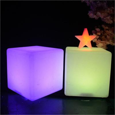 China Modern Led Cube Chair Light Illuminated Led Light Up Cube Seat Chair Seating Outdoor Furniture Sets for sale