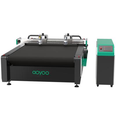 China Garment Shops AOYOO Knife Leather Shoes Cutting Machine Textile Hats Swinging Industry Agent Price for sale