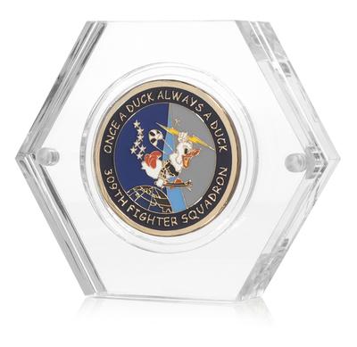 China Custom Acrylic Magnetic Hexagon View Display Case OEM Coin Medal Display Block for sale