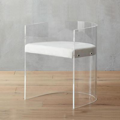 China Fashion design furniture clear acrylic dining lucite round chair bar stool acrylic barrel chair for sale