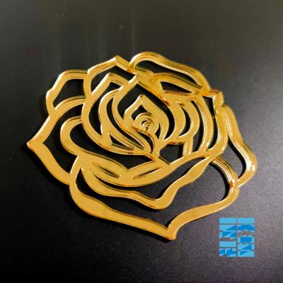 China Print And Laser Cut Acrylic Shapes OEM Custom Laser Cut Gold Mirror Acrylic Sheet To Any Shape for sale