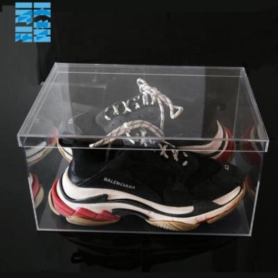 China Mordern Custom Clear Acrylic Shoe Box Clear Sneaker Box for sale