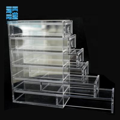 China Customized Modern Acrylic Product Decorative Transparent Acrylic Make Up Organizer With Drawer for sale