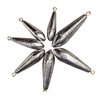 China TOPIND Eco-friendly Willow Leaf Shaped Fishing Lead Sinker With Copper Ring for sale