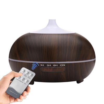 China New Mini Atomizing Humidifier Silent Office 300ML Wood Grain DC 24V USB Fast Humidification+LED Lamp Ultrasonic Air Aroma Diffuser for sale