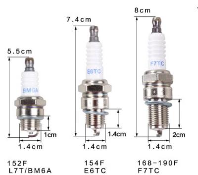 China Functions Gasoline engine accessories Spark plug 170F Generator L7T F7TC for sale