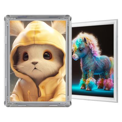 China CYDISPLAY 32mm Durable Silver Aluminum Quick Change A0 Film Instant Poster Front Loading Poster Frames for sale