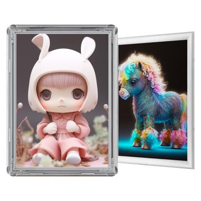 China CYDISPLAY 30mm Durable A2 Size Snap Frame Silver Aluminum Edge Front Loading Poster Frames for sale