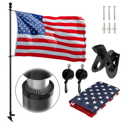 China For House CYDISPLAY 5ft Flexible Telescoping Flag Pole Black Aluminum Flag Pole Stand In Garden Portable for sale