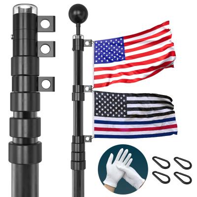 China For CYDISPLAY Residential Black Outdoor Flagpole Telescoping Heavy Duty Residential Extendable Flag Pole 25ft Flag Pole for sale