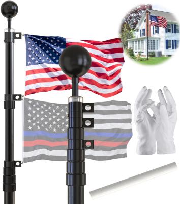 China For CYDISPLAY Residential 20FT Black Flag Pole Telescoping Heavy Duty Residential Flagpole Outdoor Aluminum Flagpole for sale