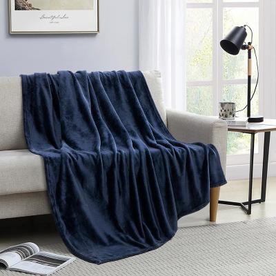 China China Anti-Static Polyester Flannel Fleece Throw Solid Knitted Blanket Blanket for sale