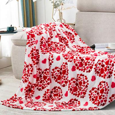 China Newest Hot Sale Cute Printed Throw Blanket Faux Fur Throw Blanket Anti-Static for sale