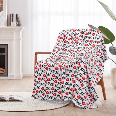 China Ready Sales 100% Polyester Anti-Static Flannel Throw Blanket Printed Throw Blanket for sale