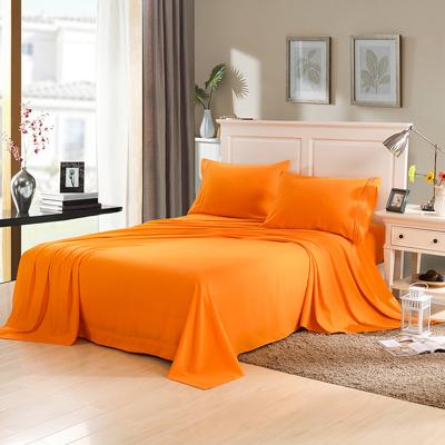 China New PORTABLE Sheets Set Orange Breathable Super Soft Easy Care Microfiber Sheet Set for sale