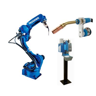 China YRC1000 Controller Controlled 6 Axis Welding Robot Arm Yaskawa AR1440 with TBI welding gun and cleaning station for Wall Mounting and Precise Welding for sale