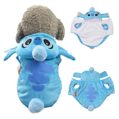 China Winter Fashion Long-lasting Blue Cozy Dog Accessories Luxury Stitch Cartoon Luxury Outfit Clothes Suits Pet Supplies for sale