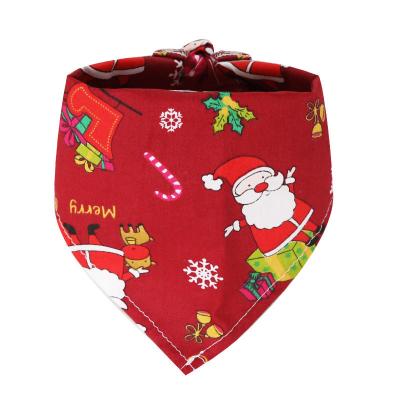 China Viable Wholesale Custom Printed Christmas Dog Triangle Scarf Bandana Pet Saliva Washable Towel for sale