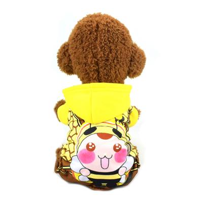 China Viable wholesale cheap four-legged price pet autumn and winter clothes warm teddy puppy clothes cartoon thickening hoodie for sale