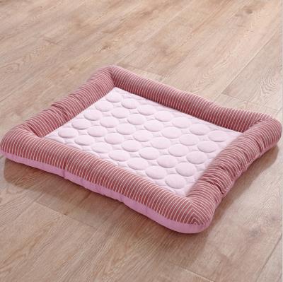 China Eco-Friendly Summer Eco-Friendly Stylish Sleeping Rectangle Cool& Mesh Fabric Mat Ice Silk Cool& Mesh Fabric Mat Ice Silk Cooling Soft Case Cat Dog Pad for sale