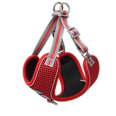 China OEM Reflective Custom Adjustable Bondage Buckle Solid Color Plastic Blue Red Black Dog Harness Great For Walking Training for sale