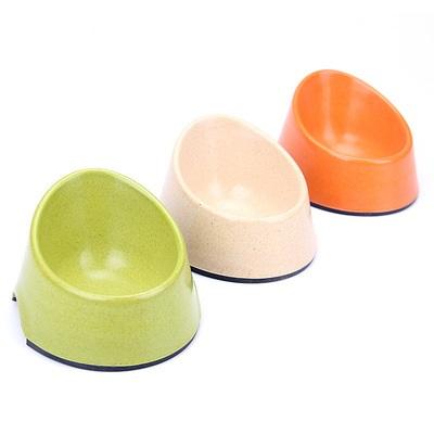 China Sustainable Slanted High Raised Fashion Design Round Single Bowls And Bamboo Fiber Pet Feeders For Cats And Dogs for sale